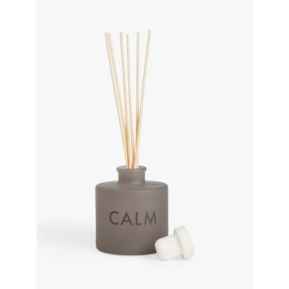 John Lewis Sentiments Calm Reed Diffuser, 100ml Grey | H8.7 x Dia.7cm