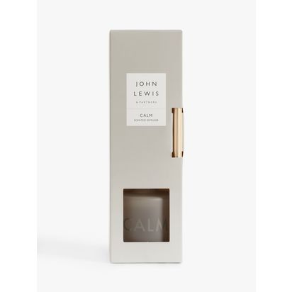John Lewis Sentiments Calm Reed Diffuser, 100ml Grey | H8.7 x Dia.7cm