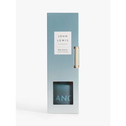 John Lewis Sentiments Balance Reed Diffuser, 100ml Blue | H8.7 x Dia.7cm