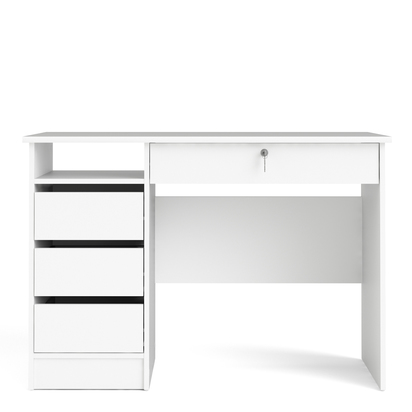 Oakwell 4 4 Drawer Desk Handleless Drawer in White
