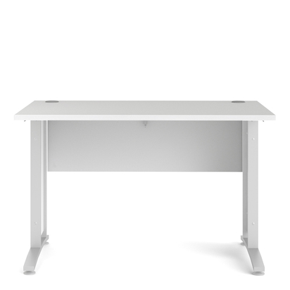 Sutton 3 Desk 120cm in White with White Legs