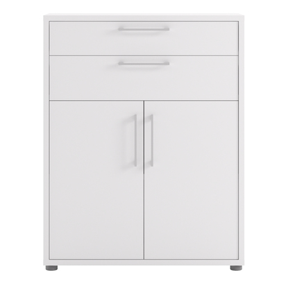 Sutton 3 Bookcase 1 Shelf With 2 Drawers 2 Doors In White