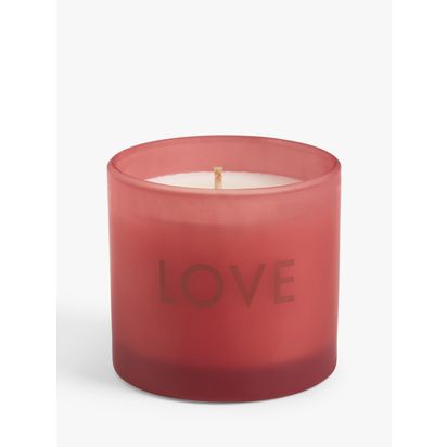 John Lewis Sentiments Love Scented Candle, 115g Red | H6 x Dia.7cm