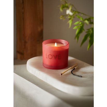 John Lewis Sentiments Love Scented Candle, 115g Red | H6 x Dia.7cm