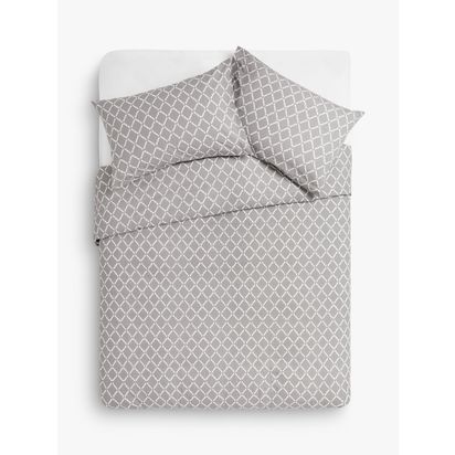John Lewis Diamonds Duvet Cover Set Grey | H33.00cm * W20.00cm * D20.00cm