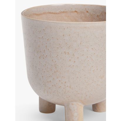 John Lewis Medium Indoor Footed Earthenware Planter, 15cm, Brown Brown | H16 x Dia.15cm