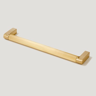 BECKER Grooved D-Bar Handle - Brass - 230mm (220mm CC) / Handle Only