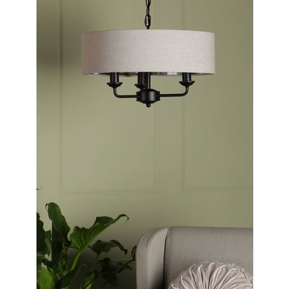 Laura Ashley Sorrento 3 Arm Ceiling Light Natural | H25 x W45 x D45cm