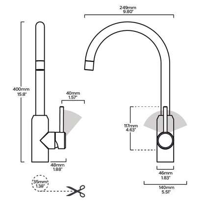 PORTMAN Smooth Kitchen Mixer Tap - Antique Brass - Default Title