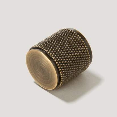 BROOKS Knurled Cylindrical Knob - Antique Brass - Default Title