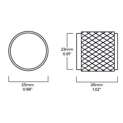 BROOKS Knurled Cylindrical Knob - Brass - Default Title