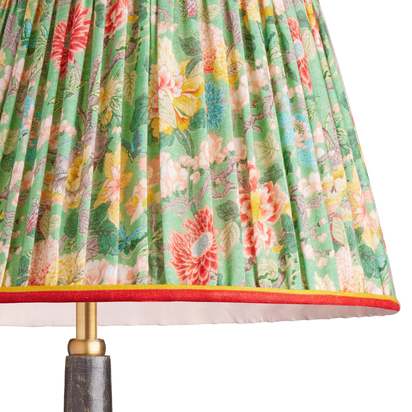 30cm straight empire shade in emerald Little Magnolia linen by GP & J Baker