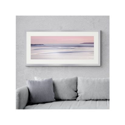 John Lewis Lynne Douglas 'Silver Sands' Framed Print & Mount, 49.5 x 104.5cm, Pink Pink | H49.5 x W104.5 x D3.8cm