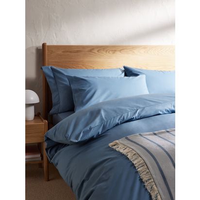 John Lewis Crisp & Fresh Egyptian Cotton Percale 200 Thread Count Bedding Lake Blue | H33.50cm * W26.00cm * D2.50cm