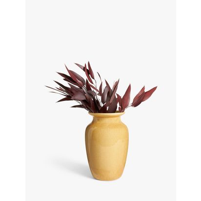 John Lewis Reactive Glaze Stoneware Urn Vase, H26.5cm, Yellow Yellow | H26.5 x Dia.18.2cm