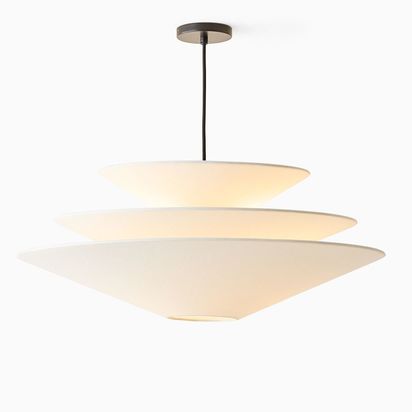 Gull Pendant Shade, Large, Fabric, White