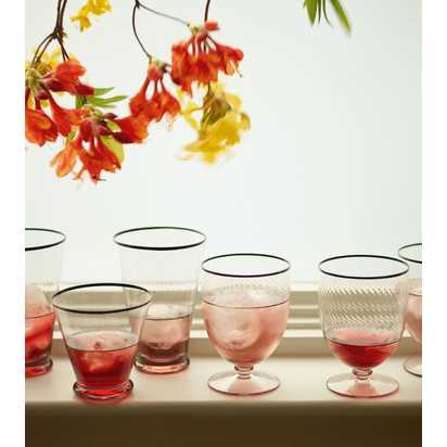 Set of Four Short Memerah Twisted Tumblers - Pink/Black Black