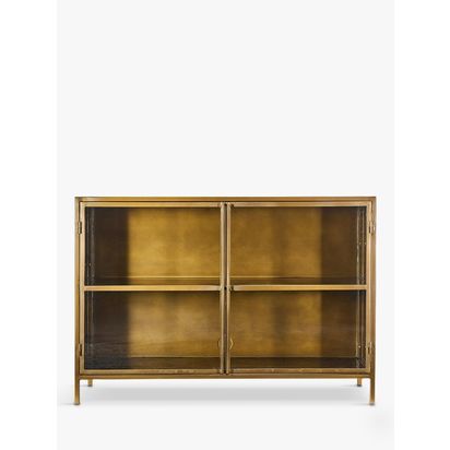 nkuku Ranchi Iron Sideboard, Brass Brass | H85 x W122 x D40cm
