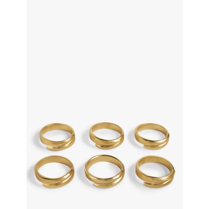 John Lewis Metal Napkin Ring, Set of 4, Gold Gold Gold