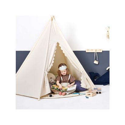 The Little Green Sheep Kids' Play Teepee Off White | H155 x W143 x D113cm
