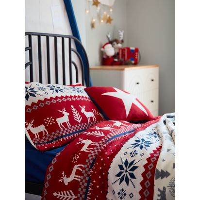 John Lewis Stars & Stripes Cushion, Red/Blue Red/Blue | L40 x W40cm