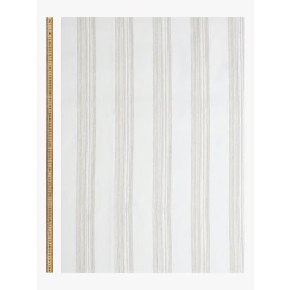 John Lewis Fine Stripe Voile Fabric, Natural Natural
