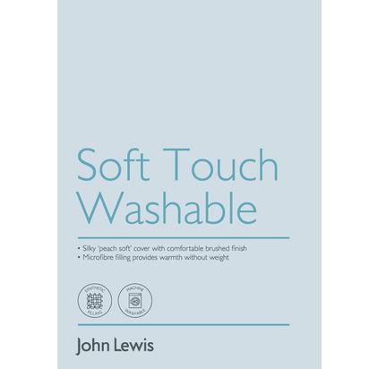 John Lewis Synthetic Soft Touch Washable Quilted Standard Pillow Protector, Pair White | L75 x W50cm