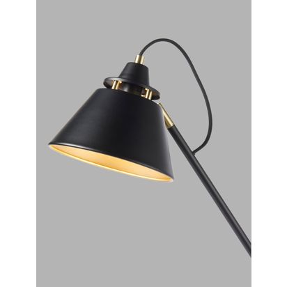 John Lewis Bureau Floor Lamp, Matt Black Matt Black | H145 x W25 x D57cm