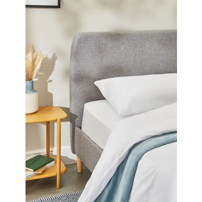 John Lewis ANYDAY Bonn Child Compliant Upholstered Bed Frame, Single Saga Grey | H100 x W101 x D204cm