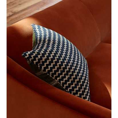 Grassetto Zigzags Cushion Cover - Cedar Green/Indigo