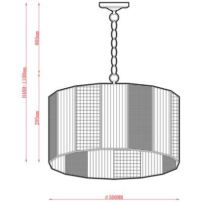 John Lewis Rhea Ceiling Pendant Gold | L25 x Dia.50cm