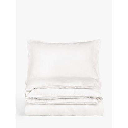 John Lewis Comfy & Relaxed Washed Linen Bedding Oyster White | W200.00cm * D200.00cm