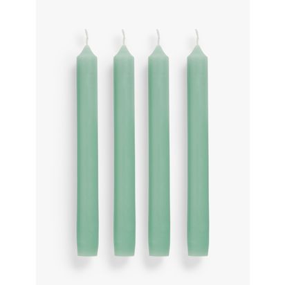 John Lewis Sentiments Energy Unscented Dinner Candles, Pack of 4 Green | H20.3 x W2 x D2 cm