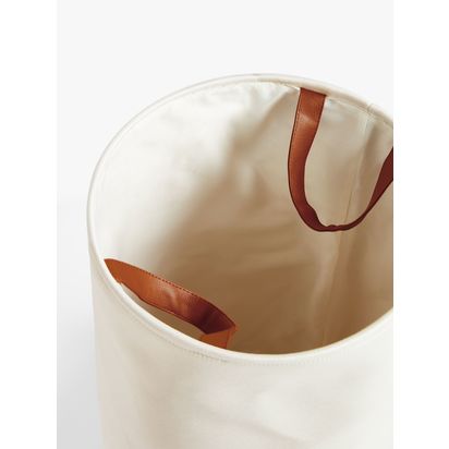 John Lewis Canvas Laundry Basket Canvas | H58 x Dia.37cm
