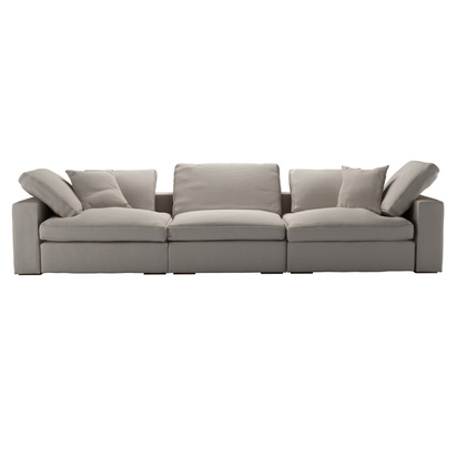Long Island 3 Seat Modular Sofa in Stone Brushed Linen Cotton