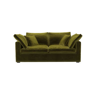 Long Island Slim 2.5 Seat Sofa bed in Olive Cotton Matt Velvet