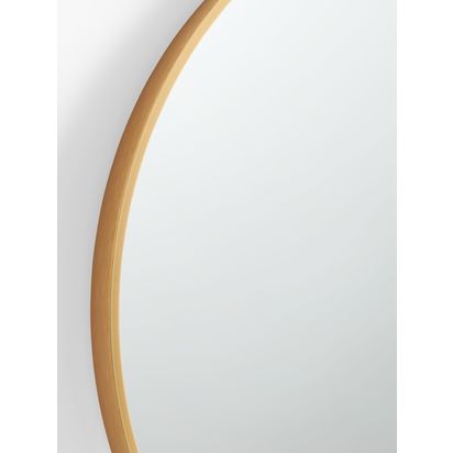 John Lewis Thin Metal Frame Round Wall Mirror, 65cm Gold | D3.9 x Dia.65cm