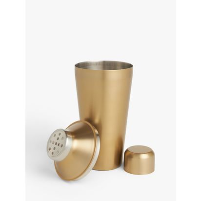 John Lewis Stainless Steel Cocktail Shaker, 750ml, Gold Gold