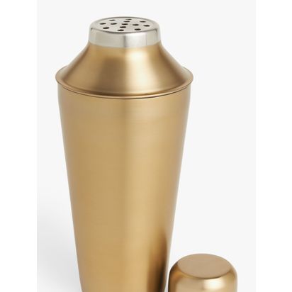 John Lewis Stainless Steel Cocktail Shaker, 750ml, Gold Gold