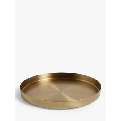 John Lewis Stainless Steel Round Bar Tray, Gold Gold