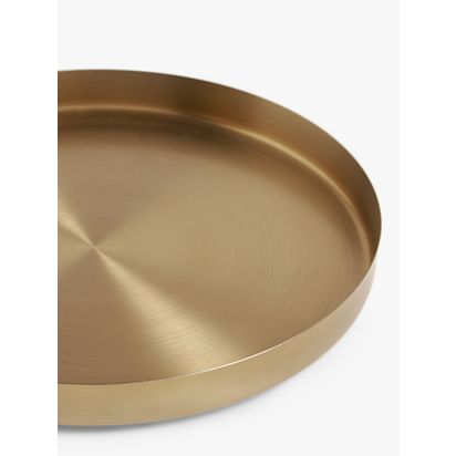 John Lewis Stainless Steel Round Bar Tray, Gold Gold