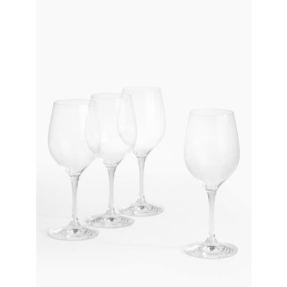 John Lewis Studio White Wine Glass, Set of 4, 370ml, Clear Clear | H20.3 x Dia.8.3cm