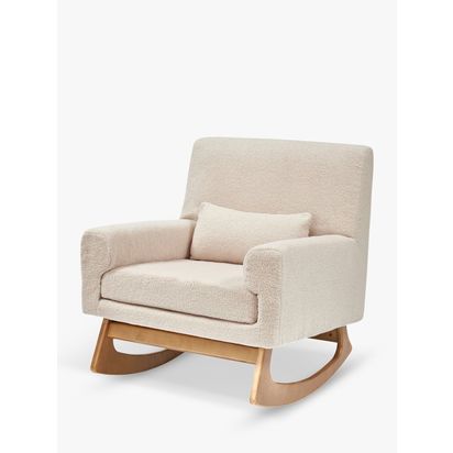 Gaia Baby Serena Bouclé Collection Rocking Chair Biscuit Boucle/Oak | H90 x W80 x D79cm