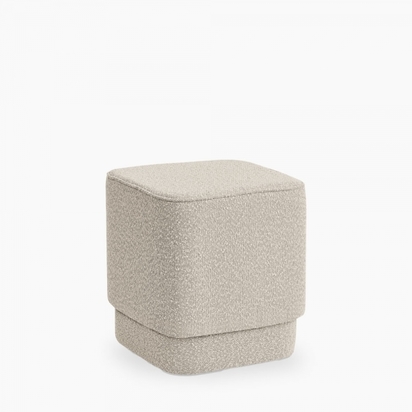 Soho Pouffe, Speckled Stone Sustainable Boucle