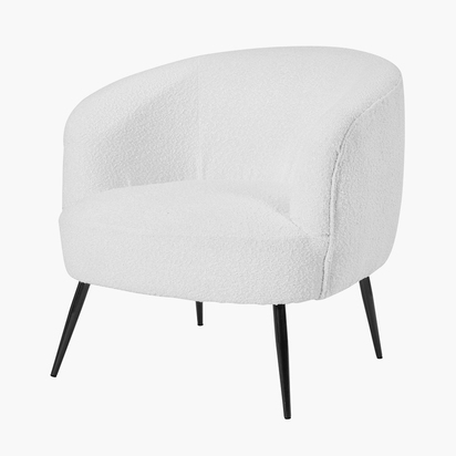 Siena BouclÃ© Fabric and Black Metal Tub