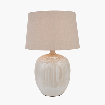 Greta Natural and Cream Textured Ceramic Table Lamp