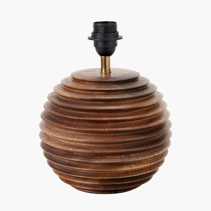 Pembury Brown Wash Turned Wood Table Lamp Base