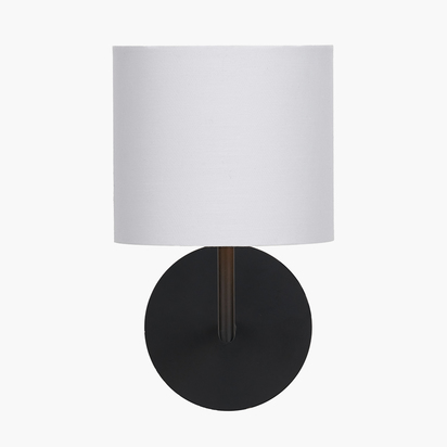 Elin Matt Black and Ivory Wall Light