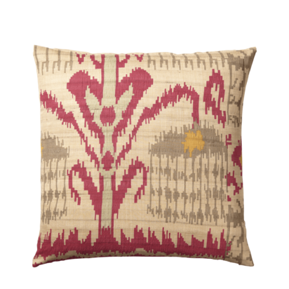 OKA, Large Madura Silk Cushion Cover - Red, Cushion Covers, Silk, Floral