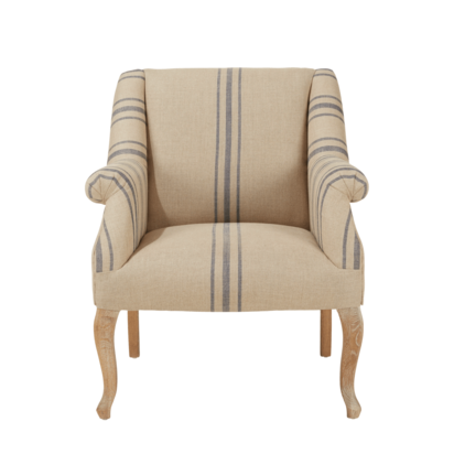 OKA, Polperro Armchair - Blue, Armchairs, Linen, Striped